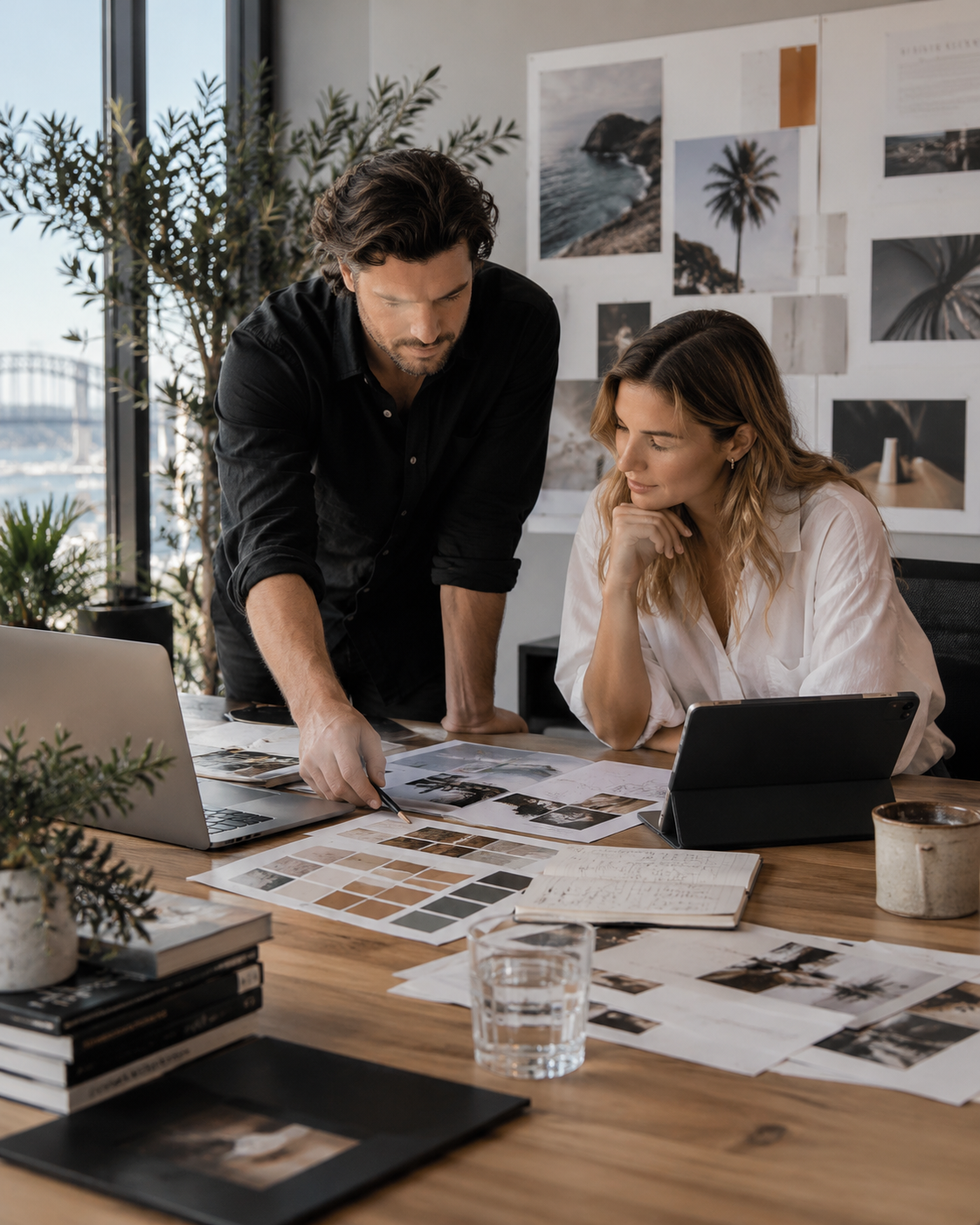 Creative team collaborating on strategy and visuals