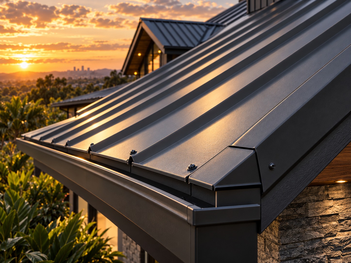 Close-up of premium metal roofing detail