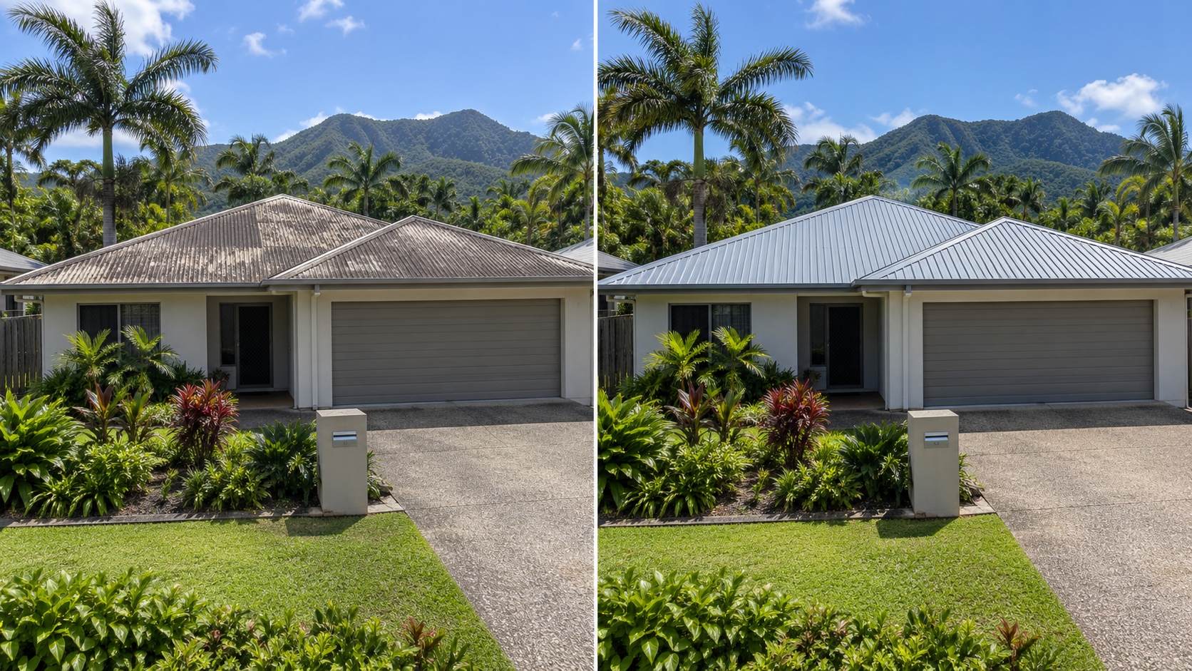 Before and after roof transformation